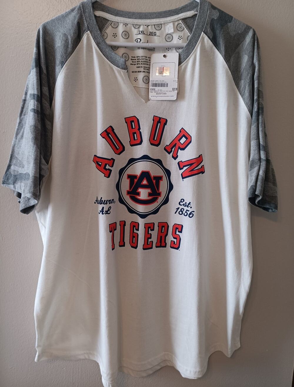 2x Brand New with Tags Auburn Tigers Woman's T-shirt Pressbox